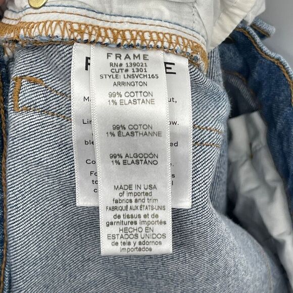 Frame Denim Arrington High Rise Le Nouveau Straight Distressed Jeans Size 25 - Picture 9 of 11